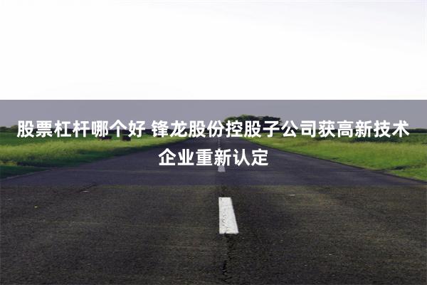 股票杠杆哪个好 锋龙股份控股子公司获高新技术企业重新认定